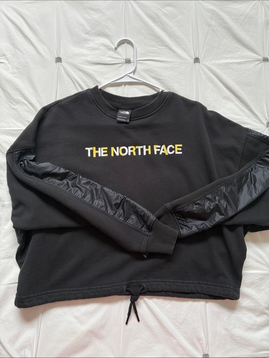 The North Face Tops - The North Face cropped Black Crewneck Sweatshirt